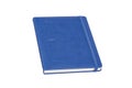 Blue pocket leather daily planner with elastic banded.