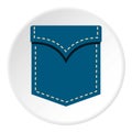 Blue pocket symbol icon circle