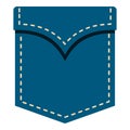 Blue pocket symbol icon