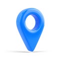 Blue Pointer Icon, Location symbol isolated on white. Gps, travel, navigation, place position concept