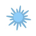 Blue pointy molecule, bacterium, virus cartoon model. Cartoon icon. Flat vector illustration, isolated on white