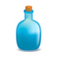 Blue poison bottle mockup, realistic style Royalty Free Stock Photo