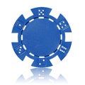 Blue poker chip Royalty Free Stock Photo