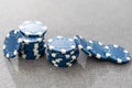 Blue poker chips on stock market chart background Royalty Free Stock Photo