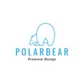 Blue polar bear looking eat logo design vector graphic symbol icon sign illustration creative idea Royalty Free Stock Photo