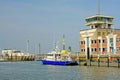 Police boat in the harbor of Ostend, Belgium