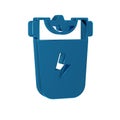 Blue Police electric shocker icon isolated on transparent background. Shocker for protection. Taser is an electric