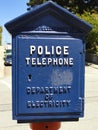 Blue Police Phone Box Royalty Free Stock Photo