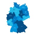 Germany - map of states and city states