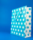 Blue polka dot gift bag Royalty Free Stock Photo