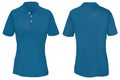 Blue Polo Shirt Template for Woman Royalty Free Stock Photo