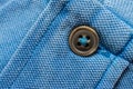 Blue polo shirt texture, cotton fabric. Textile background Royalty Free Stock Photo