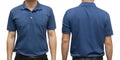 Blue polo t-shirt on human body for graphic design mock up Royalty Free Stock Photo