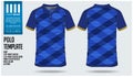 Polo t shirt sport design template for soccer jersey, football kit or sport club. Sport uniform in front view and back view.