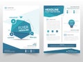 Blue polygon vector Brochure Leaflet Flyer template design, book cover layout design, abstract business presentation template, a4 Royalty Free Stock Photo