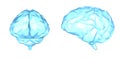 Blue polygonal brain Royalty Free Stock Photo