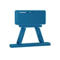 Blue Pommel horse icon isolated on transparent background. Sports equipment for jumping and gymnastics.