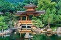 Blue Pond and Pavilion Bridge in Nan Lian garden, Hong kong