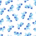 Blue pony pattern on white background