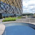 The Blue pool on the green roof of the Birmingham Library