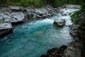 Blue Pool in McDonald Creek Royalty Free Stock Photo