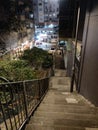 Blue Pool Road Hong Kong Island Night view Silent back alley stairs car park