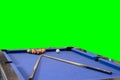 Blue Pool table with balls Royalty Free Stock Photo