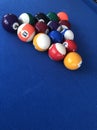 Blue Pool Table coloured numbered balls