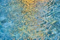 Pool transparent water with sun reflections Royalty Free Stock Photo