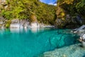 Blue Pools in the Mount Aspiring national park, New Zealand during daylight Royalty Free Stock Photo