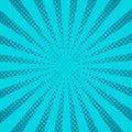 Blue pop art rays, vector background