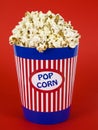 Blue popcorn bucket Royalty Free Stock Photo