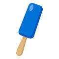 Blue Popsicle Flat Icon Isolated on White Royalty Free Stock Photo