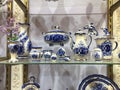 Blue Porcelain Crockery For Sale. Selection Of Plates, Bowls And Porcelain For Sale In The Shop. Blue Porcelain Utensils With