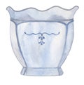 Blue porcelain vase with delicate floral pattern