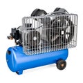 Blue portable air compressor, 3D rendering