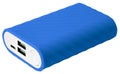 Blue portable battery isolated