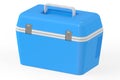 Blue portable cooler, 3D rendering