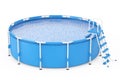 Blue Portable Outdoor Round Swimming Water Pool with Ladder. 3d