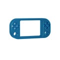 Blue Portable video game console icon isolated on transparent background. Gamepad sign. Gaming concept.