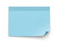 Blue post-it note isolated on white background Royalty Free Stock Photo