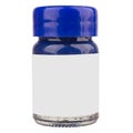blue poster paint bottle on white Royalty Free Stock Photo