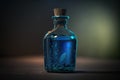 Blue potion magical liquid restore health in a bottle Made with Generative AI