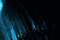 Blue powder explosion on white background. Royalty Free Stock Photo