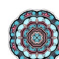 Blue powder and pink flower mandala illustration for your designs.