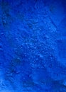 Blue powder texture close up. Cloth whitener indigo