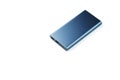 Blue Power Bank for charging mobile devices isolated on white background Royalty Free Stock Photo