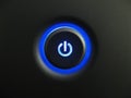 Blue power button