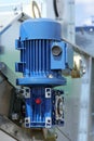 Blue powerful electric motors for modern