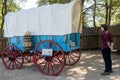 Blue Prairie Schooner wagon in museum